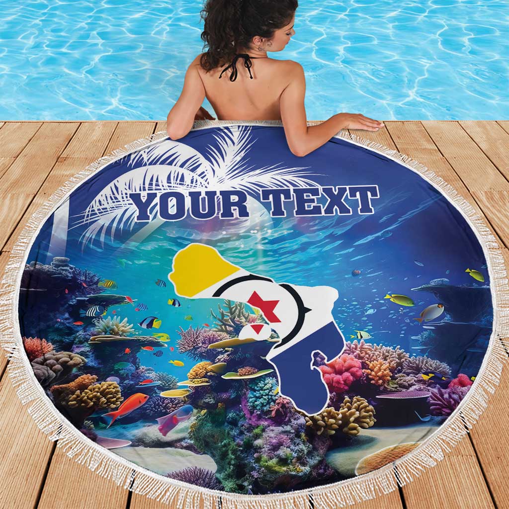 Personalized Bonaire Underwater Tropical Corals Reef Beach Blanket With Colorful Sea Fish - Wonder Print Shop