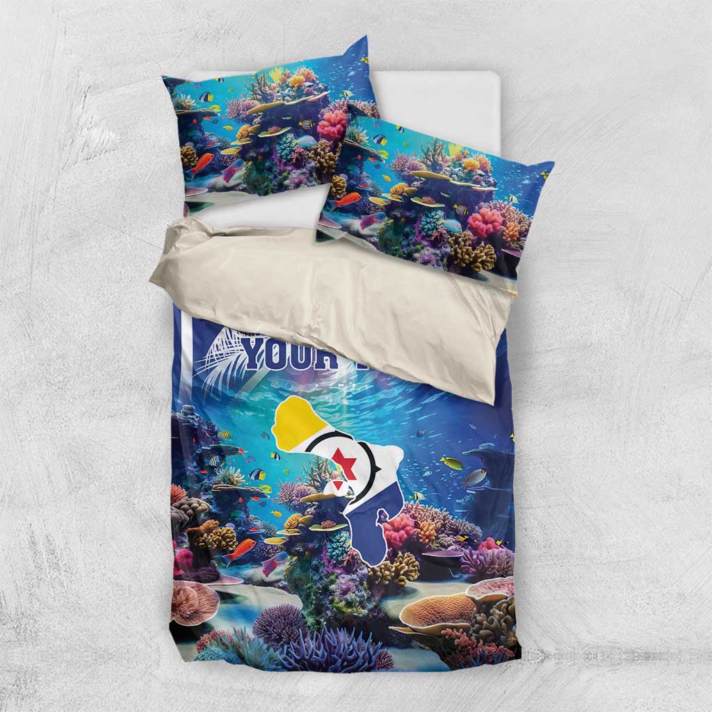 Personalized Bonaire Underwater Tropical Corals Reef Bedding Set With Colorful Sea Fish - Wonder Print Shop