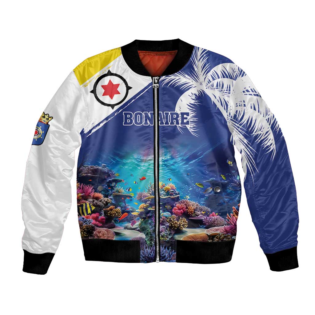 Personalized Bonaire Underwater Tropical Corals Reef Bomber Jacket With Colorful Sea Fish - Wonder Print Shop