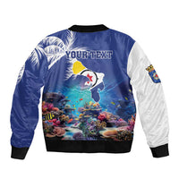 Personalized Bonaire Underwater Tropical Corals Reef Bomber Jacket With Colorful Sea Fish - Wonder Print Shop