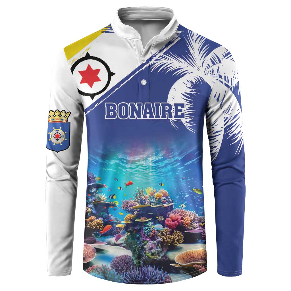 Personalized Bonaire Underwater Tropical Corals Reef Button Sweatshirt With Colorful Sea Fish - Wonder Print Shop