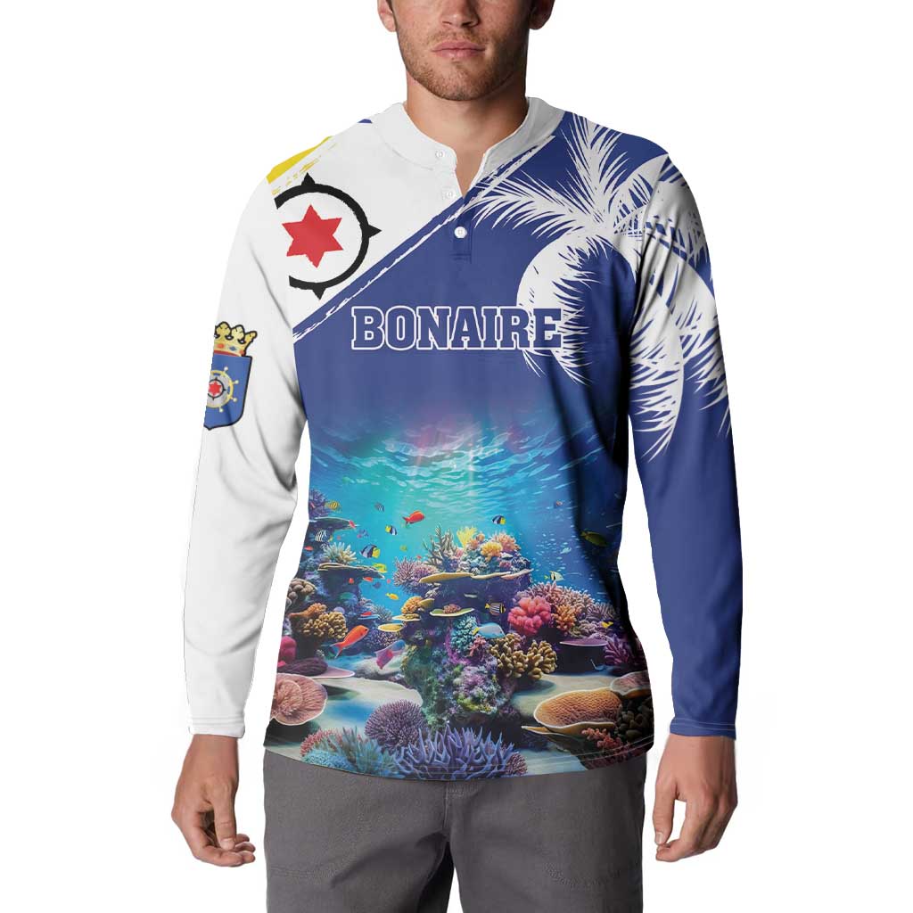 Personalized Bonaire Underwater Tropical Corals Reef Button Sweatshirt With Colorful Sea Fish - Wonder Print Shop