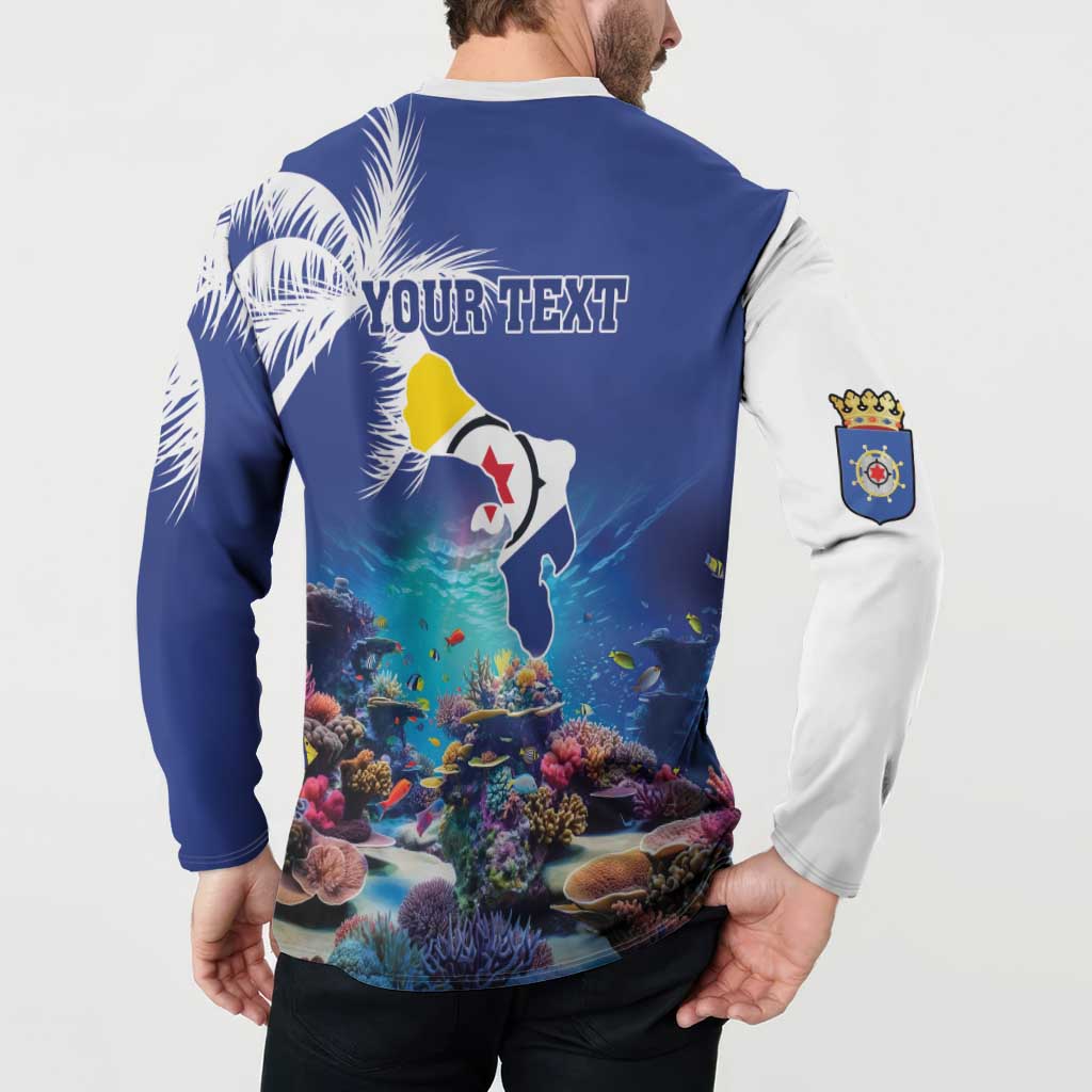 Personalized Bonaire Underwater Tropical Corals Reef Button Sweatshirt With Colorful Sea Fish - Wonder Print Shop