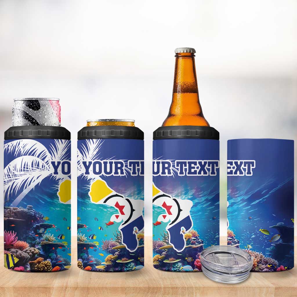 Personalized Bonaire Underwater Tropical Corals Reef 4 in 1 Can Cooler Tumbler With Colorful Sea Fish - Wonder Print Shop