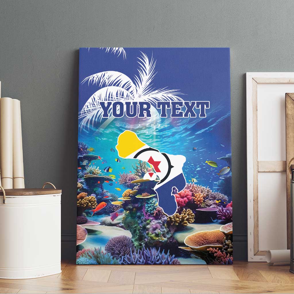 Personalized Bonaire Underwater Tropical Corals Reef Canvas Wall Art With Colorful Sea Fish - Wonder Print Shop