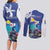 Personalized Bonaire Underwater Tropical Corals Reef Couples Matching Long Sleeve Bodycon Dress and Long Sleeve Button Shirt With Colorful Sea Fish - Wonder Print Shop