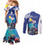 Personalized Bonaire Underwater Tropical Corals Reef Couples Matching Mermaid Dress and Long Sleeve Button Shirt With Colorful Sea Fish