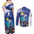Personalized Bonaire Underwater Tropical Corals Reef Couples Matching Off Shoulder Maxi Dress and Long Sleeve Button Shirt With Colorful Sea Fish - Wonder Print Shop