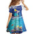 Personalized Bonaire Underwater Tropical Corals Reef Family Matching Off The Shoulder Long Sleeve Dress and Hawaiian Shirt With Colorful Sea Fish - Wonder Print Shop