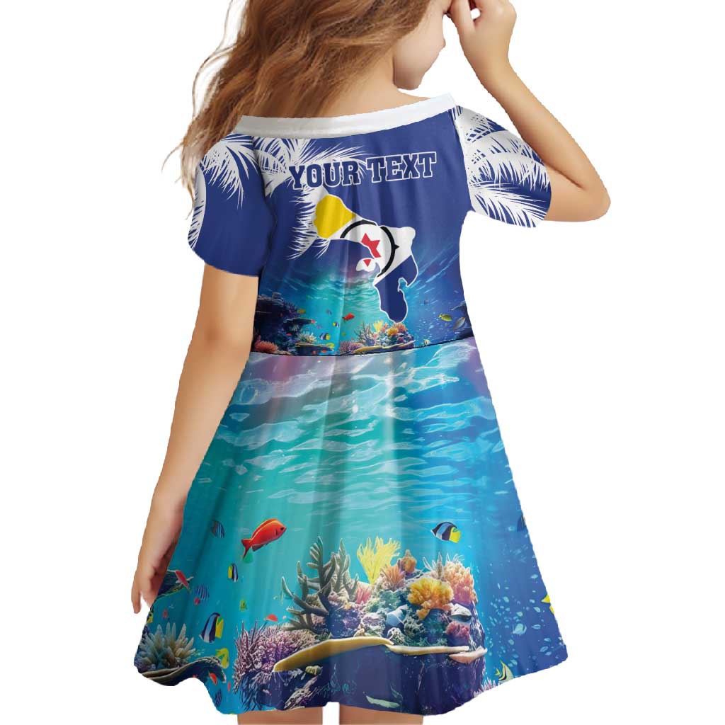 Personalized Bonaire Underwater Tropical Corals Reef Family Matching Off Shoulder Maxi Dress and Hawaiian Shirt With Colorful Sea Fish - Wonder Print Shop