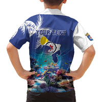 Personalized Bonaire Underwater Tropical Corals Reef Family Matching Puletasi and Hawaiian Shirt With Colorful Sea Fish - Wonder Print Shop