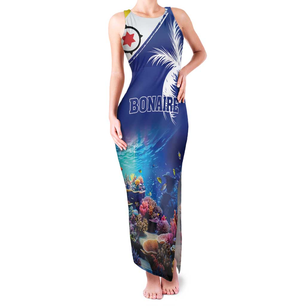 Personalized Bonaire Underwater Tropical Corals Reef Family Matching Tank Maxi Dress and Hawaiian Shirt With Colorful Sea Fish - Wonder Print Shop