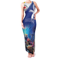 Personalized Bonaire Underwater Tropical Corals Reef Family Matching Tank Maxi Dress and Hawaiian Shirt With Colorful Sea Fish - Wonder Print Shop
