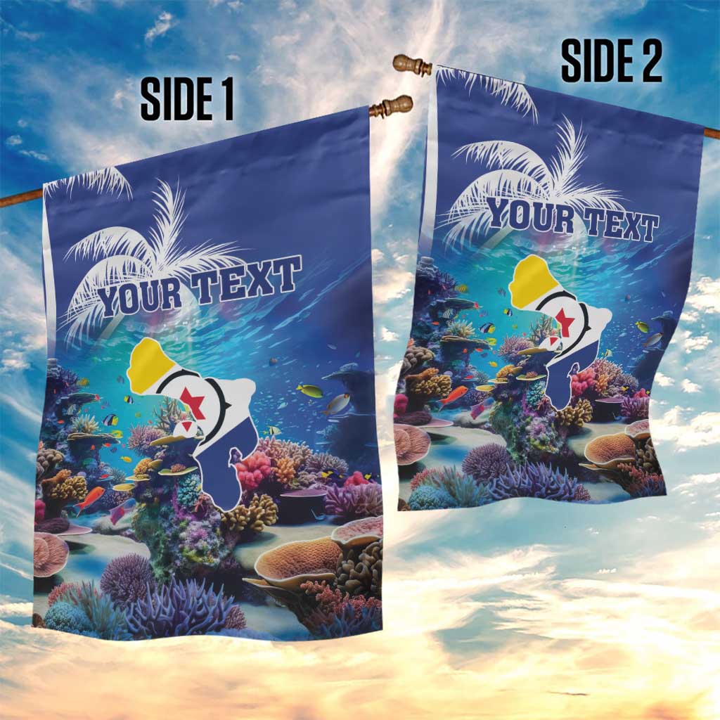 Personalized Bonaire Underwater Tropical Corals Reef Garden Flag With Colorful Sea Fish - Wonder Print Shop