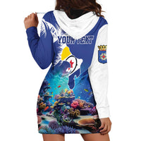 Personalized Bonaire Underwater Tropical Corals Reef Hoodie Dress With Colorful Sea Fish - Wonder Print Shop