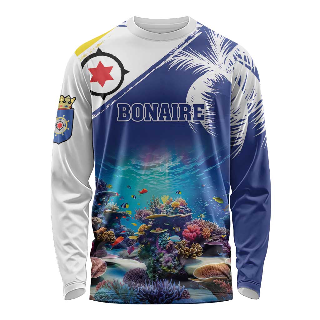 Personalized Bonaire Underwater Tropical Corals Reef Long Sleeve Shirt With Colorful Sea Fish - Wonder Print Shop