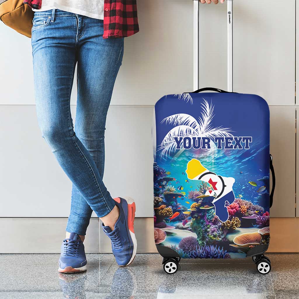 Personalized Bonaire Underwater Tropical Corals Reef Luggage Cover With Colorful Sea Fish - Wonder Print Shop
