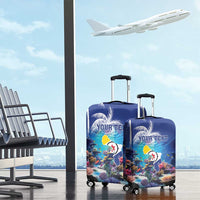 Personalized Bonaire Underwater Tropical Corals Reef Luggage Cover With Colorful Sea Fish - Wonder Print Shop