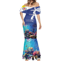 Personalized Bonaire Underwater Tropical Corals Reef Mermaid Dress With Colorful Sea Fish - Wonder Print Shop