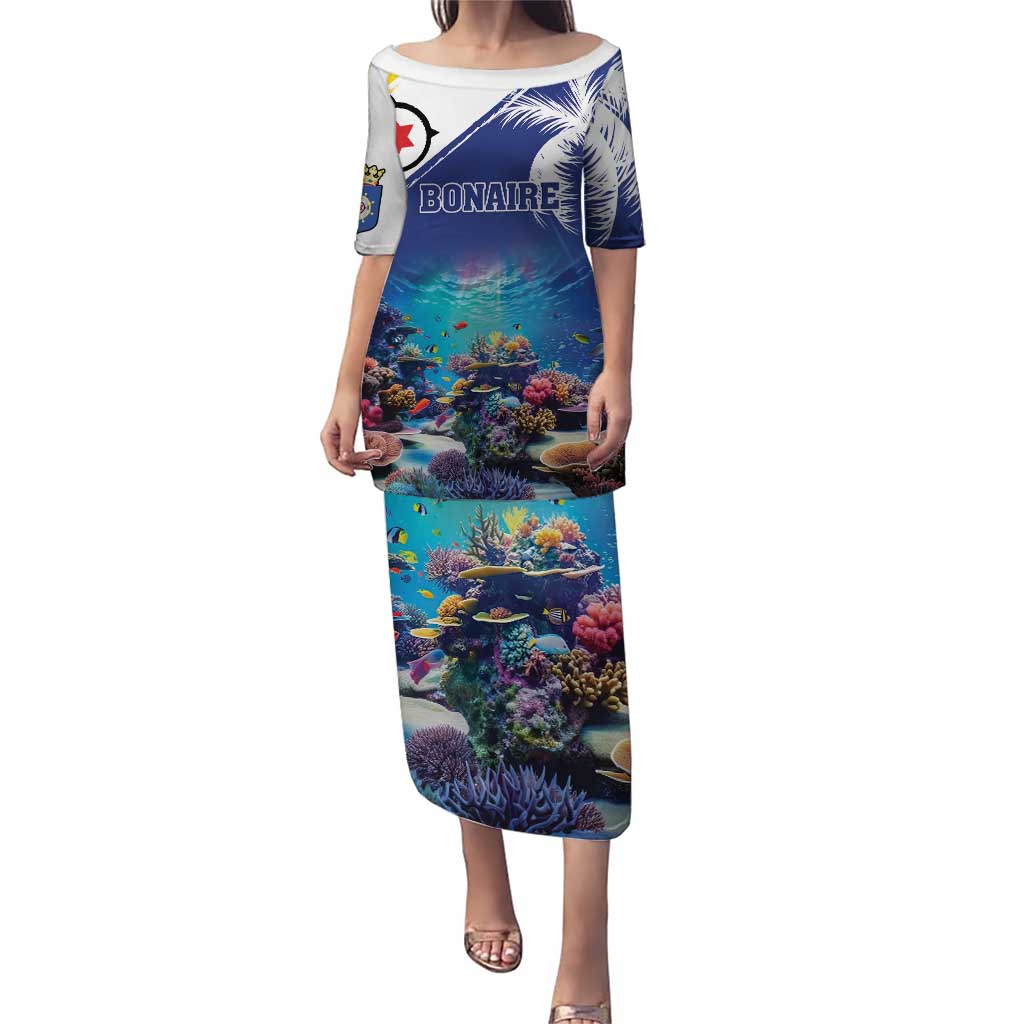 Personalized Bonaire Underwater Tropical Corals Reef Puletasi With Colorful Sea Fish - Wonder Print Shop