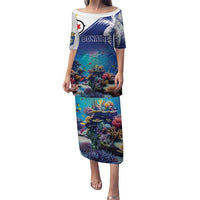 Personalized Bonaire Underwater Tropical Corals Reef Puletasi With Colorful Sea Fish - Wonder Print Shop