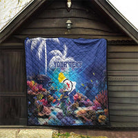 Personalized Bonaire Underwater Tropical Corals Reef Quilt With Colorful Sea Fish - Wonder Print Shop