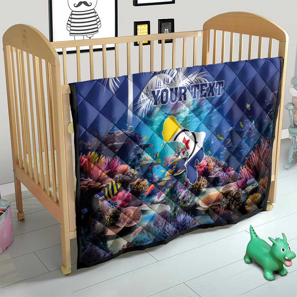 Personalized Bonaire Underwater Tropical Corals Reef Quilt With Colorful Sea Fish - Wonder Print Shop