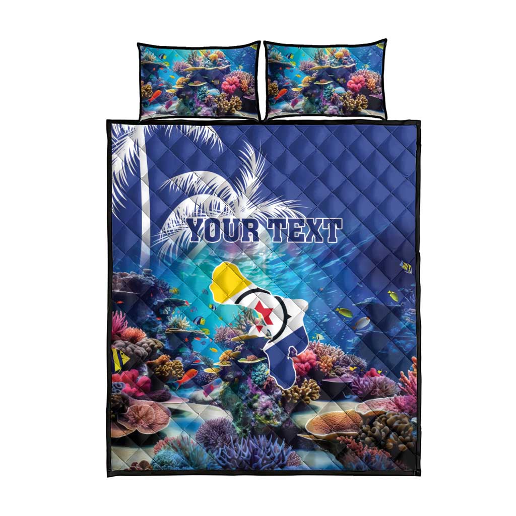 Personalized Bonaire Underwater Tropical Corals Reef Quilt Bed Set With Colorful Sea Fish - Wonder Print Shop