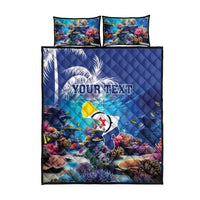 Personalized Bonaire Underwater Tropical Corals Reef Quilt Bed Set With Colorful Sea Fish - Wonder Print Shop