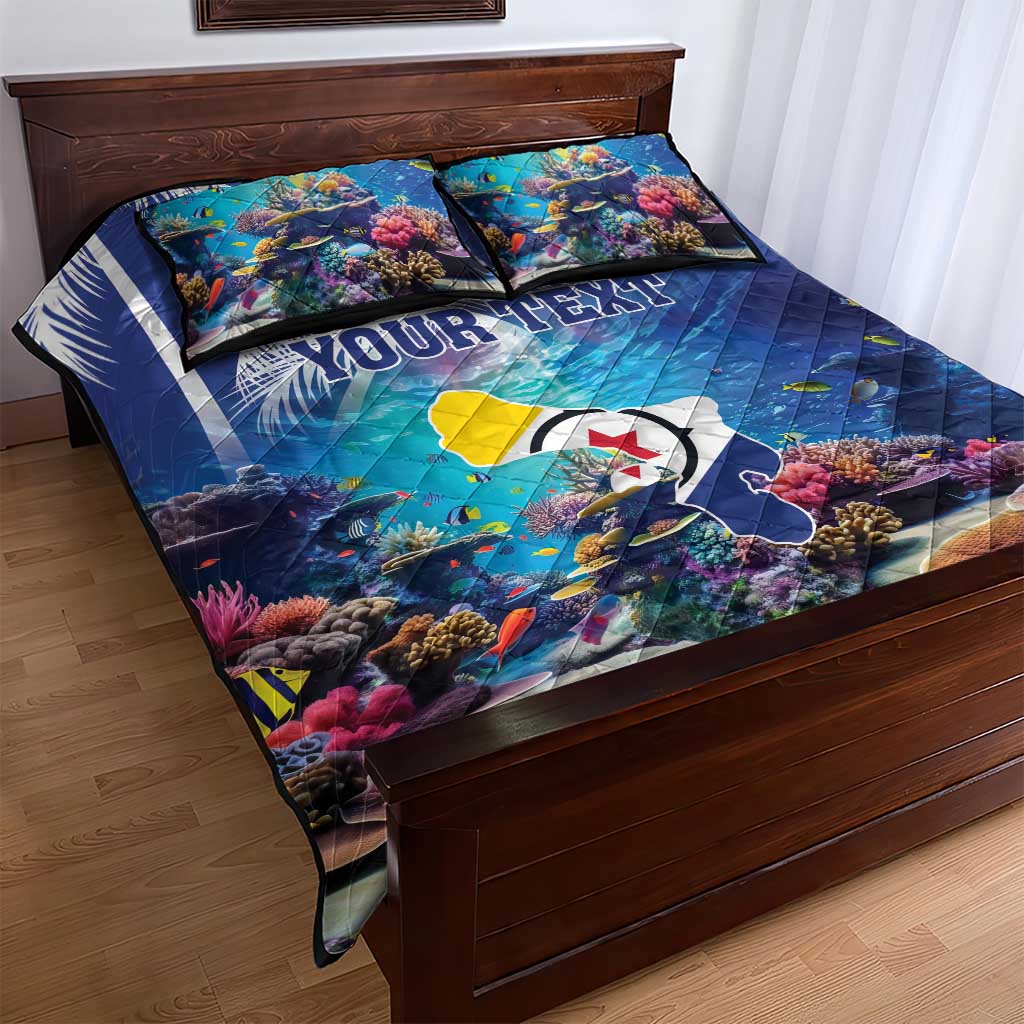 Personalized Bonaire Underwater Tropical Corals Reef Quilt Bed Set With Colorful Sea Fish - Wonder Print Shop