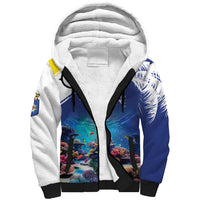 Personalized Bonaire Underwater Tropical Corals Reef Sherpa Hoodie With Colorful Sea Fish - Wonder Print Shop