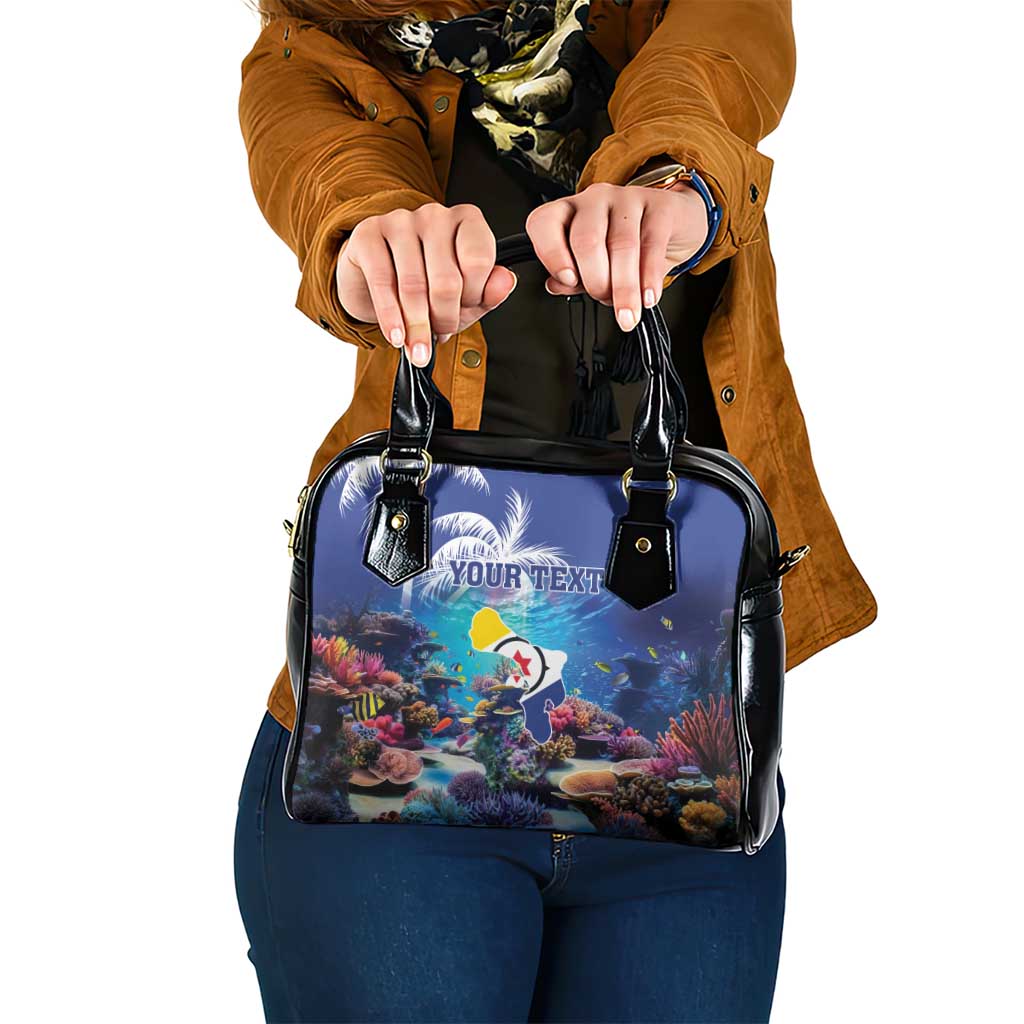 Personalized Bonaire Underwater Tropical Corals Reef Shoulder Handbag With Colorful Sea Fish