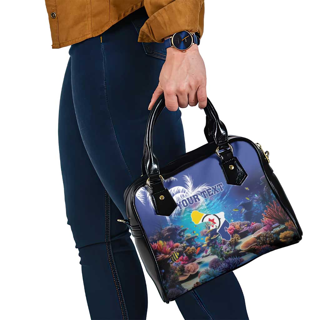 Personalized Bonaire Underwater Tropical Corals Reef Shoulder Handbag With Colorful Sea Fish
