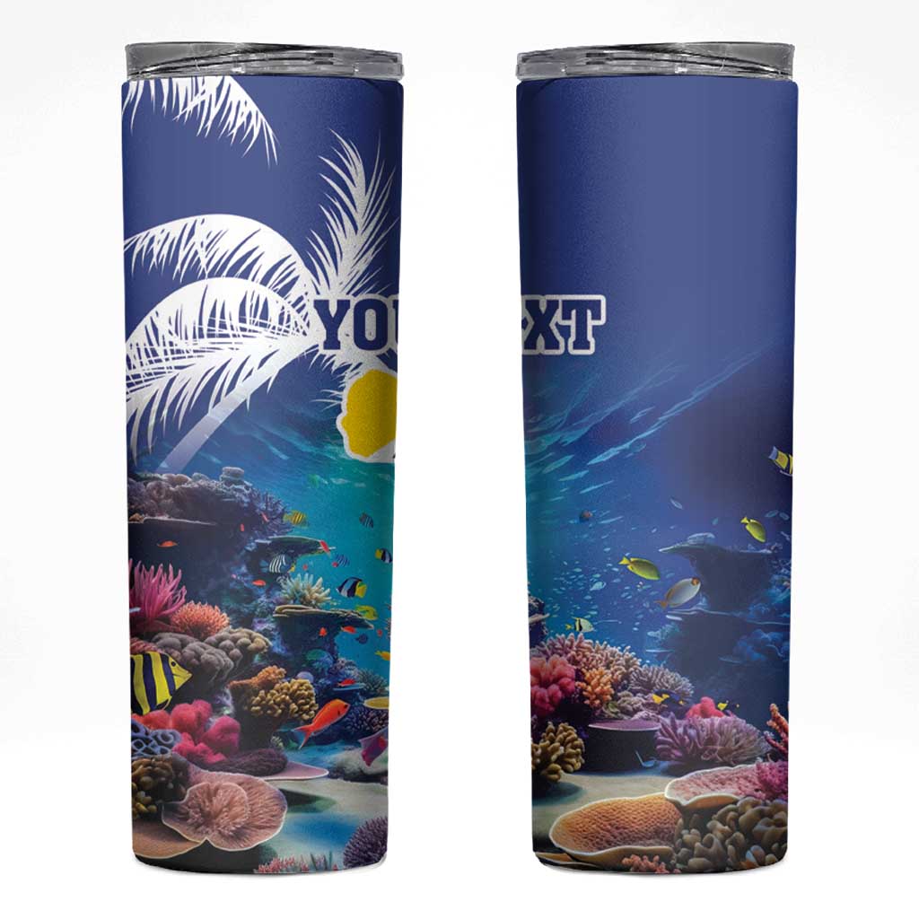 Personalized Bonaire Underwater Tropical Corals Reef Skinny Tumbler With Colorful Sea Fish - Wonder Print Shop