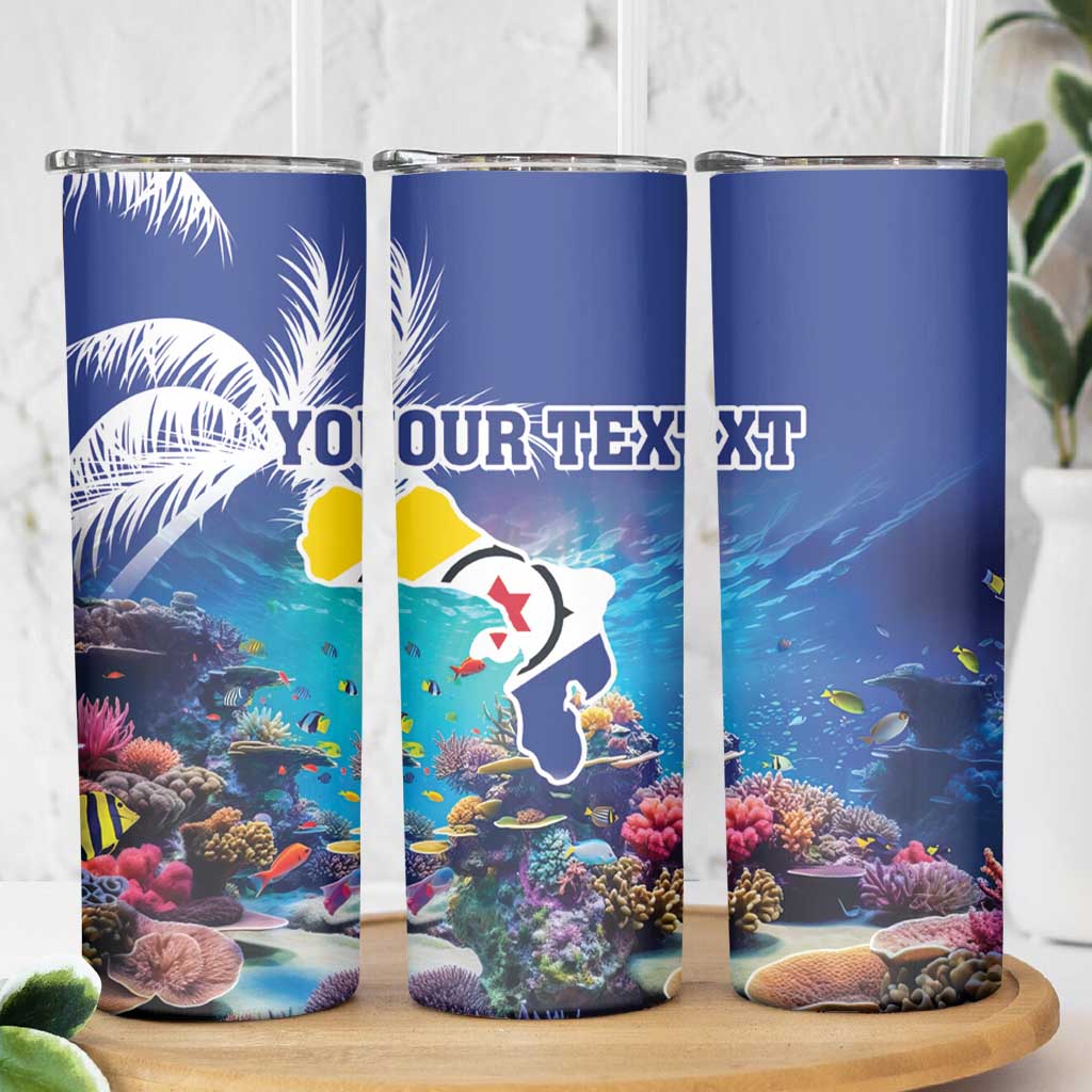 Personalized Bonaire Underwater Tropical Corals Reef Skinny Tumbler With Colorful Sea Fish - Wonder Print Shop