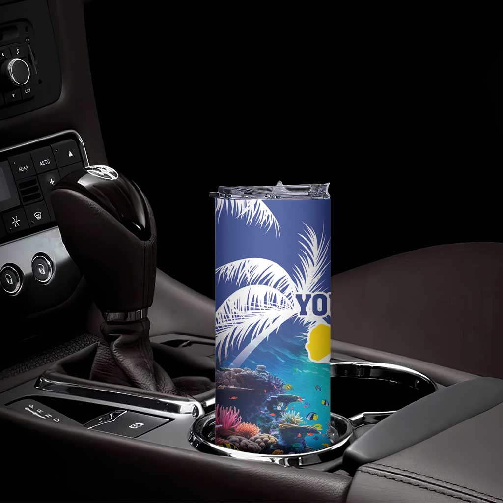 Personalized Bonaire Underwater Tropical Corals Reef Skinny Tumbler With Colorful Sea Fish - Wonder Print Shop