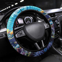 Bonaire Underwater Tropical Corals Reef Steering Wheel Cover With Colorful Sea Fish - Wonder Print Shop