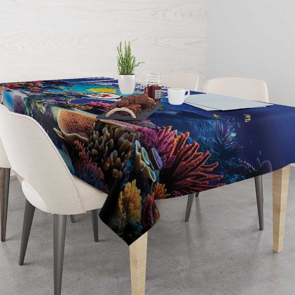 Personalized Bonaire Underwater Tropical Corals Reef Tablecloth With Colorful Sea Fish - Wonder Print Shop