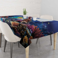 Personalized Bonaire Underwater Tropical Corals Reef Tablecloth With Colorful Sea Fish - Wonder Print Shop