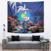 Personalized Bonaire Underwater Tropical Corals Reef Tapestry With Colorful Sea Fish - Wonder Print Shop