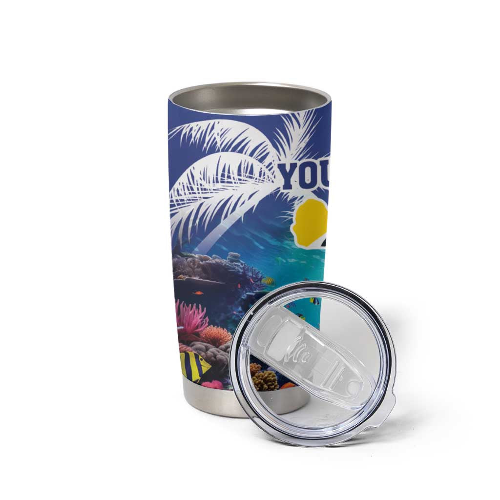 Personalized Bonaire Underwater Tropical Corals Reef Tumbler Cup With Colorful Sea Fish - Wonder Print Shop