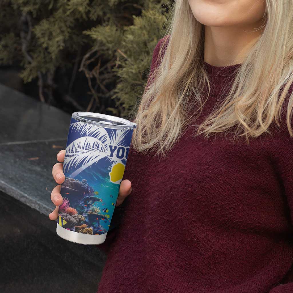 Personalized Bonaire Underwater Tropical Corals Reef Tumbler Cup With Colorful Sea Fish - Wonder Print Shop