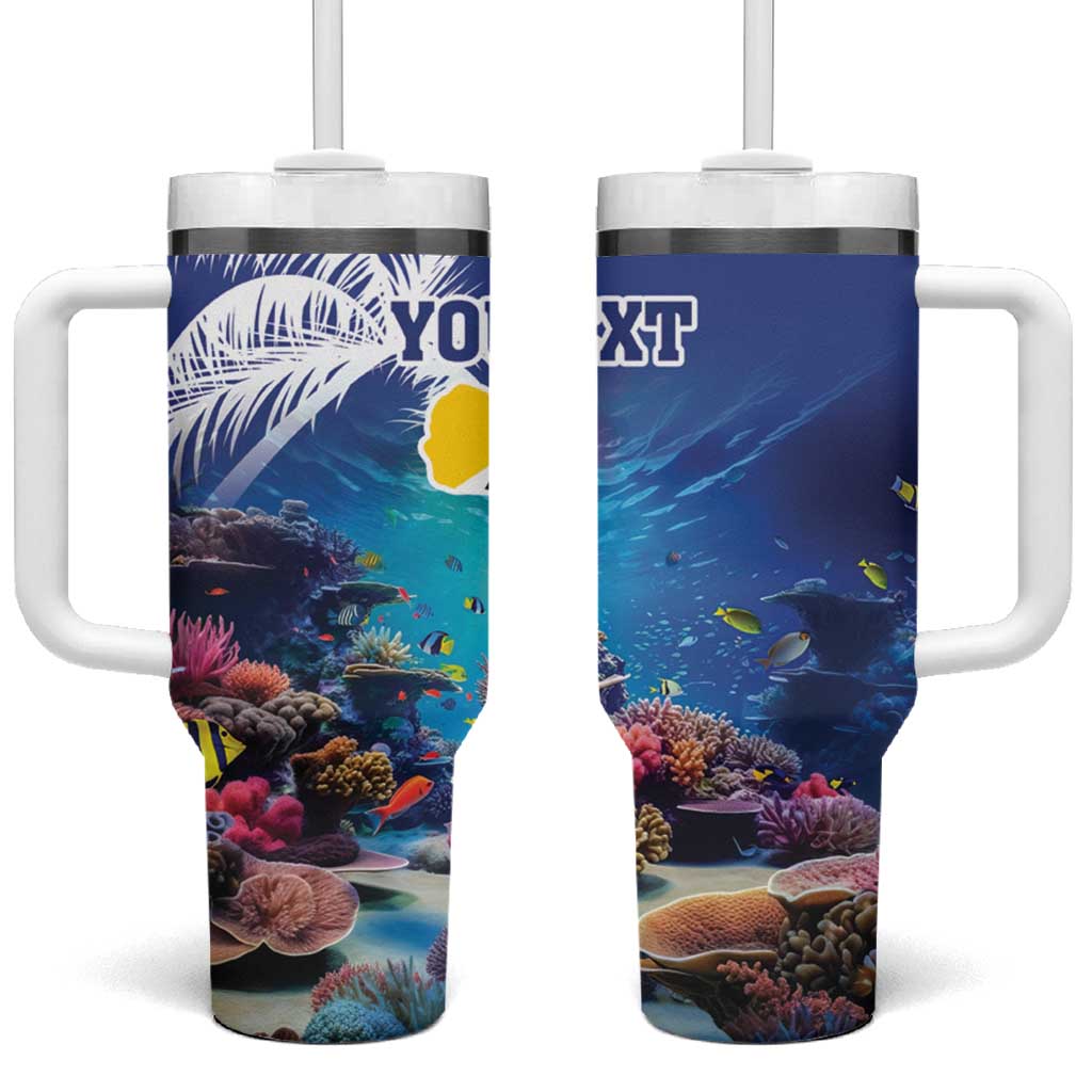 Personalized Bonaire Underwater Tropical Corals Reef Tumbler With Handle With Colorful Sea Fish - Wonder Print Shop