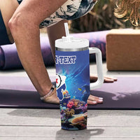 Personalized Bonaire Underwater Tropical Corals Reef Tumbler With Handle With Colorful Sea Fish - Wonder Print Shop