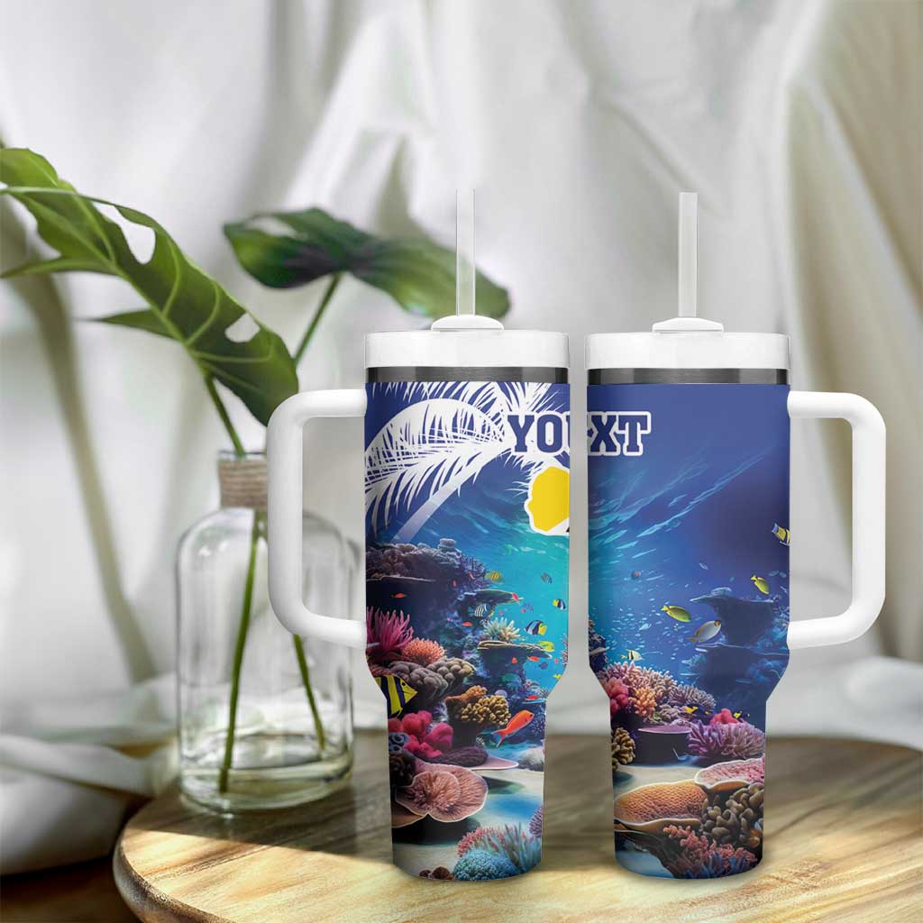 Personalized Bonaire Underwater Tropical Corals Reef Tumbler With Handle With Colorful Sea Fish - Wonder Print Shop