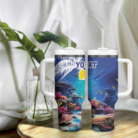 Personalized Bonaire Underwater Tropical Corals Reef Tumbler With Handle With Colorful Sea Fish - Wonder Print Shop