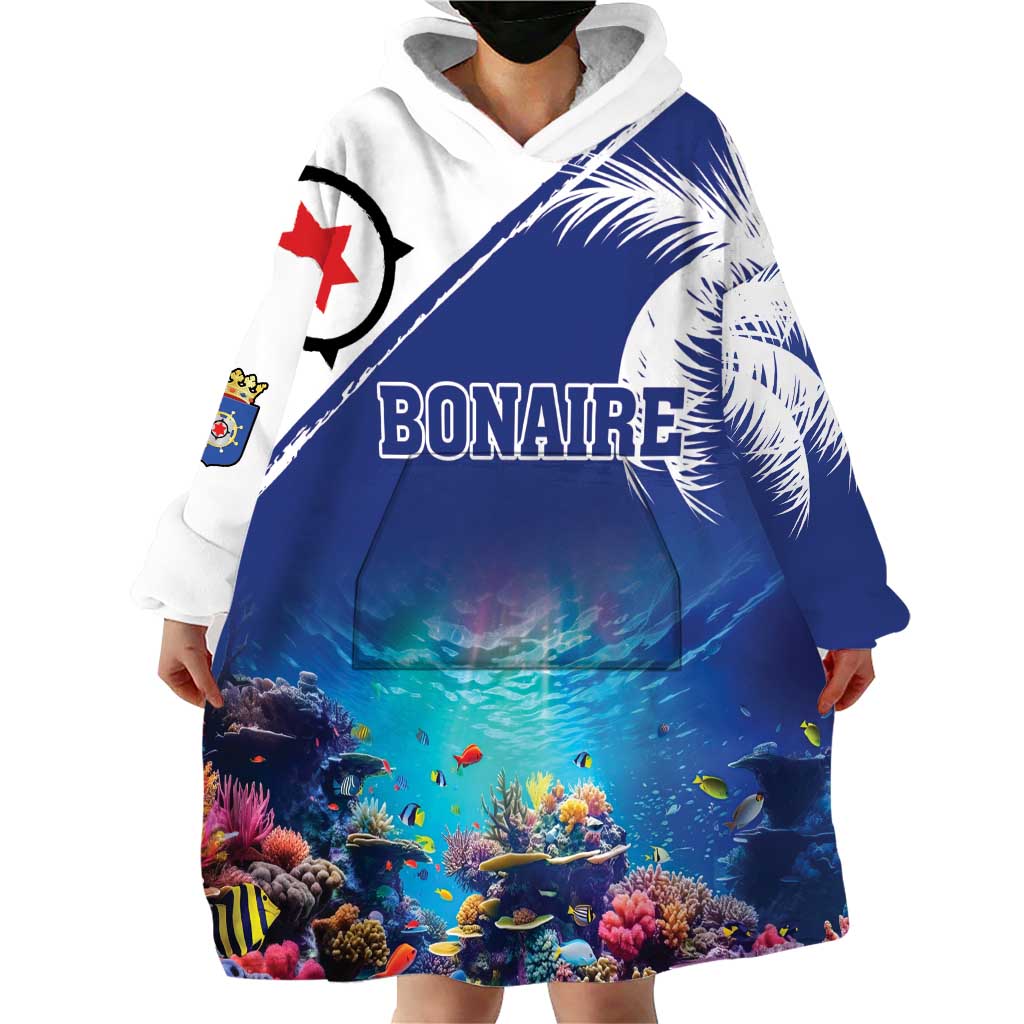 Personalized Bonaire Underwater Tropical Corals Reef Wearable Blanket Hoodie With Colorful Sea Fish - Wonder Print Shop