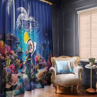 Personalized Bonaire Underwater Tropical Corals Reef Window Curtain With Colorful Sea Fish - Wonder Print Shop