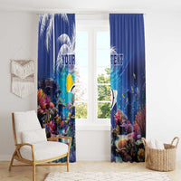 Personalized Bonaire Underwater Tropical Corals Reef Window Curtain With Colorful Sea Fish - Wonder Print Shop