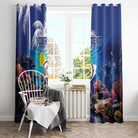Personalized Bonaire Underwater Tropical Corals Reef Window Curtain With Colorful Sea Fish - Wonder Print Shop